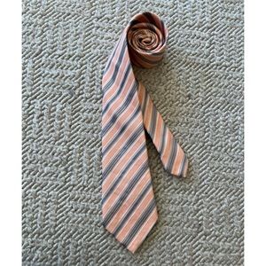 Armani Collezioni Striped Silk Linen Tie
